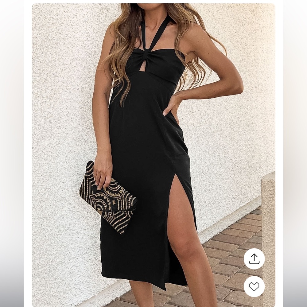 NWT- Abercrombie & Fitch - Black Midi Dress in PETITE